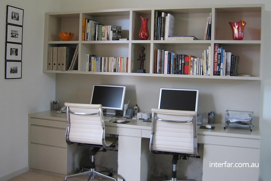 Home Offices Interfar Residential, Built In Desk And Shelves Perth